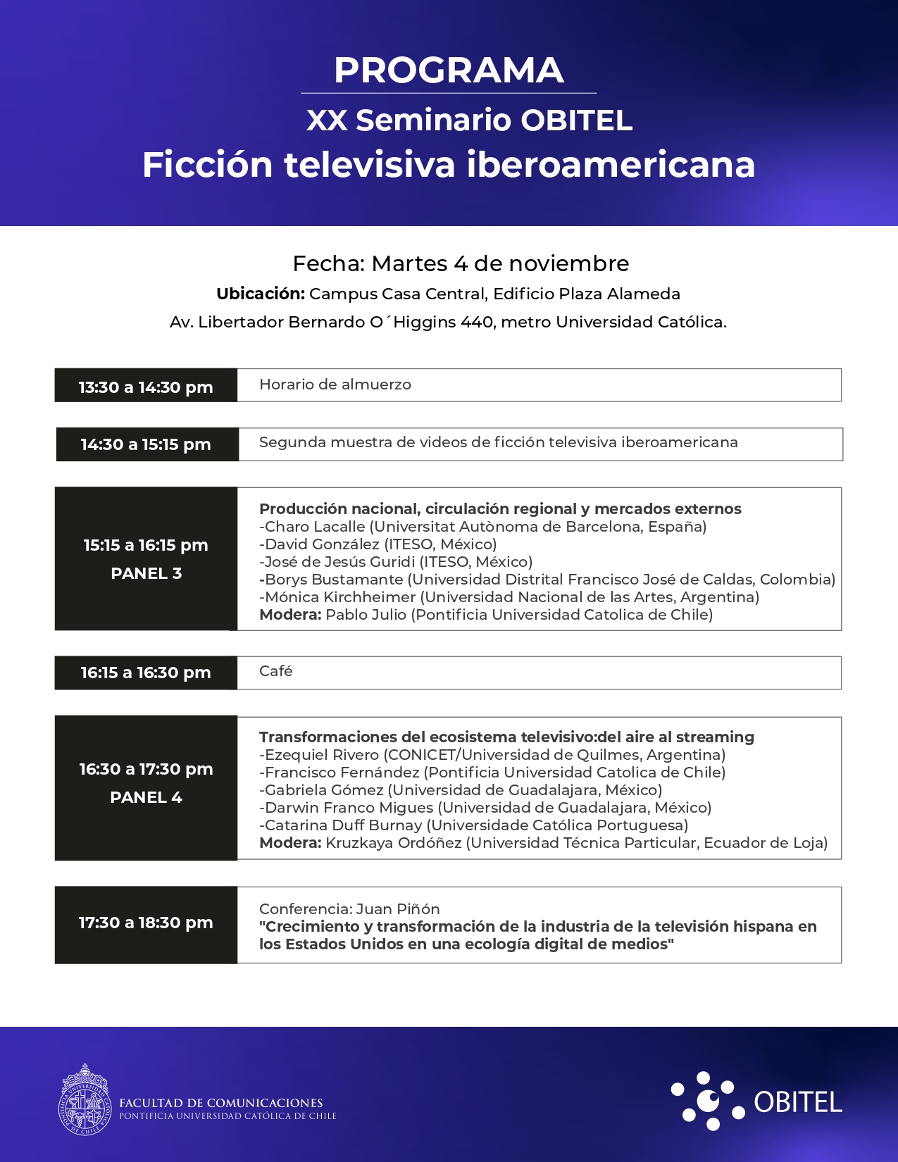 Programa XX Seminario OBITEL 2